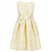 Bonnie Jean Yellow Floral Jacquard Beaded Waist Dress 